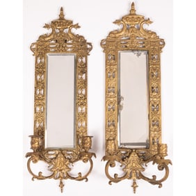 Pair of French Bronze Dore Sconces