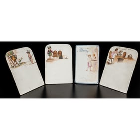 Four French Porcelain Menu Plaques