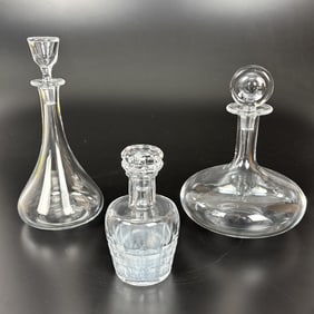 Three Baccarat Crystal Decanters