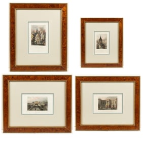 Four Handcolored Lithographs