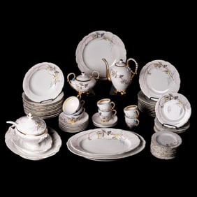 Schlackenwerth Hand-Painted Porcelain Dinner Service