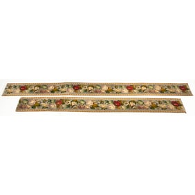 Two Victorian Beaded Needlepoint Tapestry Panels.