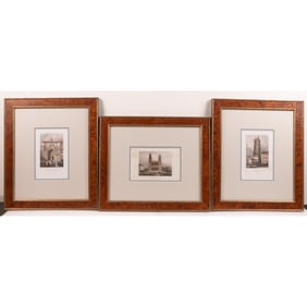 Three Handcolored Lithographs