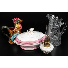 A Group of Ceramic and Glass Tableware