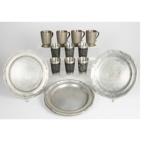 A Group of Vintage Pewter by Ozline, CA