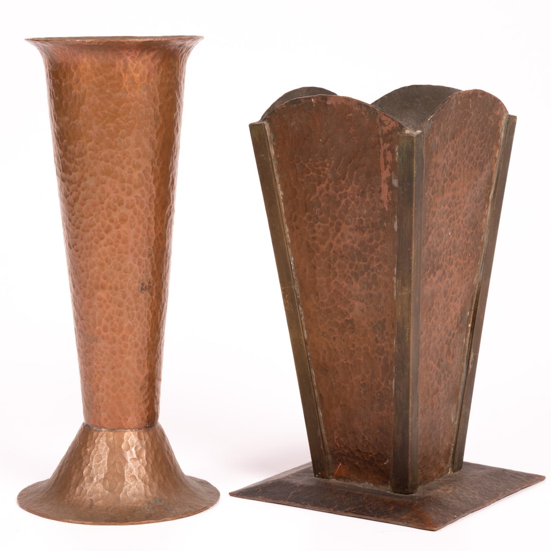 Two Arts & Crafts Hand Hammered Copper Vases (1 of 7)