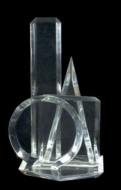 Hivo Van Teal (20th Century) Untitled,: Hivo Van Teal (20th Century) Untitled, Acrylic sculpture, Signed on base. Dimensions: h: 22.5 in.