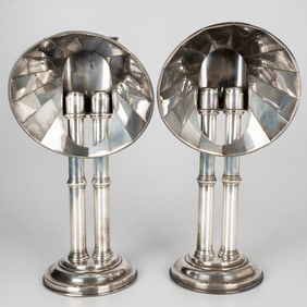 Pair of William & Bach Student Lamps