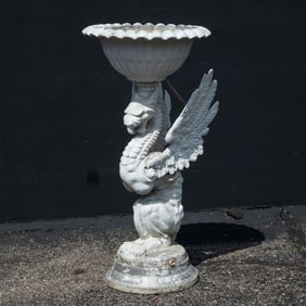 Cast Aluminum Griffin Garden Urn