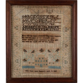 An American Pictorial Needlework Sampler