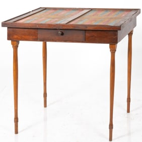 American Walnut and Cork Backgammon Table