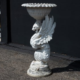 Cast Aluminum Griffin Garden Urn