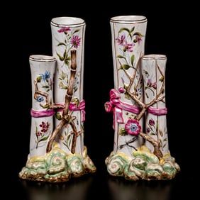 French Faience Pottery Vases