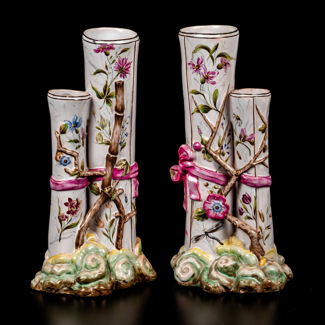 French Faience Pottery Vases (1 of 3)
