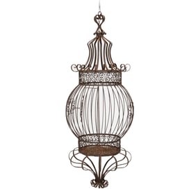 Victorian Cast Iron and Metal Bird Cage
