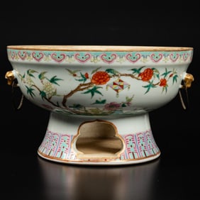 Chinese Famille Rose Porcelain Hot Pot