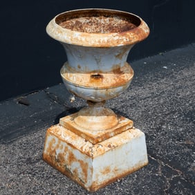 Cast Iron Urn on Stand