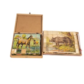 Two English Puzzle Block Toys