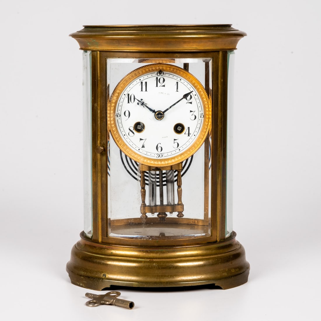 Spalding and Co. Gilt Brass and Glass Mantle Clock (1 of 8)