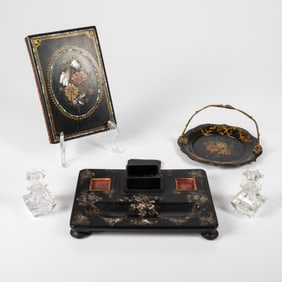 Victorian Lacquered Desk Set
