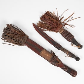 Three Moroccan Leather Sheaf Knives