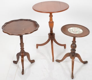 Three American Mahogany and Cherry Tea Tables