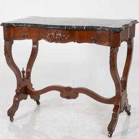 Victorian Mahogany and Marble Top Table