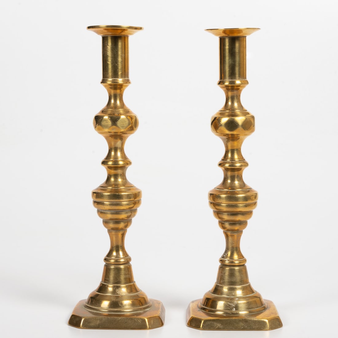 Pair of Brass Beehive Candlesticks (1 of 14)
