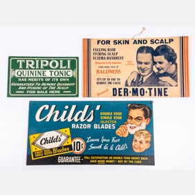 Three Vintage Barbershop Signs
