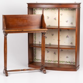Mahogany Wall Shelf and Book Stand