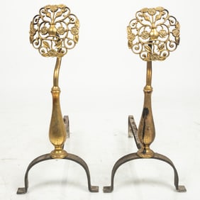 Brass and Iron Andirons