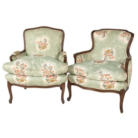 French Provincial Style Walnut Bergeres