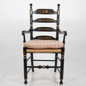 Hitchcock Stencil Painted Arm Chair
