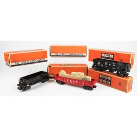 5 Lionel Train Cars, O Gauge, with Original Boxes