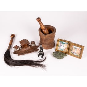 Carved Wood and Stone Decorative Objects