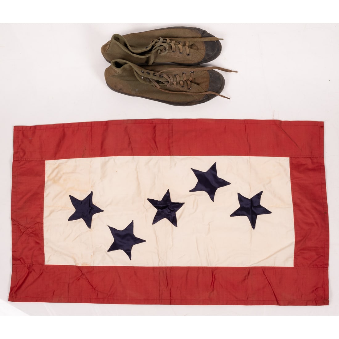 WWII Blue Star Banner and Pair of Jungle Sneakers (1 of 4)