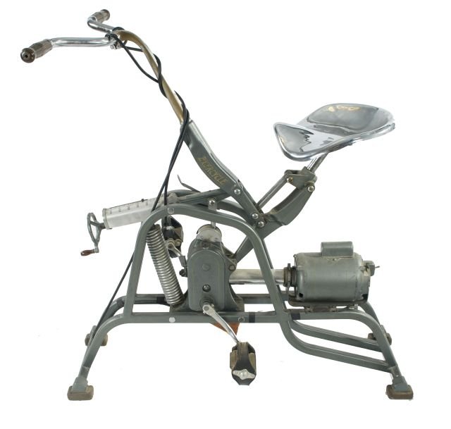 A Vintage Chrome and Metal Exercycle Exercise Bike, 20t: A Vintage Chrome and Metal Exercycle Exercise Bike, 20th Century. Dimensions: h: 45 x w: 25 x d: 43 in. *** Please inquire for shipping estimate prior to bidding. Shipping costs may exceed item values