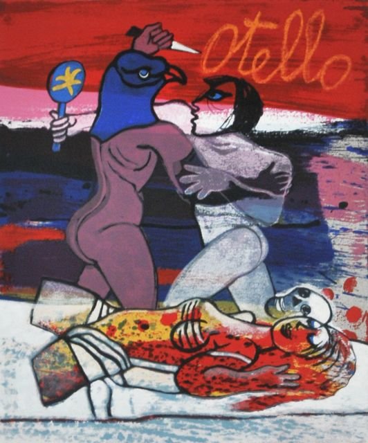 Guillaume Corneille (1922-2010) Otello, Silkscreen on p: Guillaume Corneille (1922-2010) Otello, Silkscreen on paper, Numbered '154/200' in pencil lower left. Signed and dated '90 in pencil lower right. Dimensions: h: 17.25 x w: 14 in. *** Please inquire fo