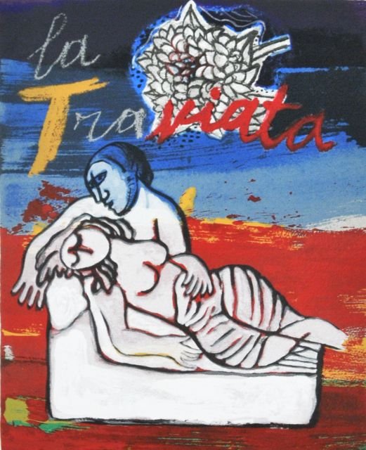 Guillaume Corneille (1922-2010) La Traviata, Silkscreen: Guillaume Corneille (1922-2010) La Traviata, Silkscreen on paper, Numbered '154/200' in pencil lower left. Signed and dated '90 in pencil lower right. Dimensions: h: 17.25 x w: 14 in. *** Please inqui
