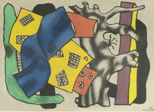 Fernand Leger (1881-1955) The Gray Root, Lithograph,: Fernand Leger (1881-1955) The Gray Root, Lithograph, Signed in plate and in pencil lower right. Edition 130/250. Dimensions: h: 21.5 x w: 27 in. *** Please inquire for shipping estimate prior to biddi