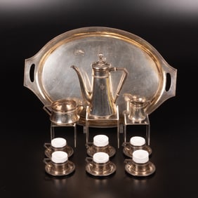 German 800 Silver Espresso Coffee Set