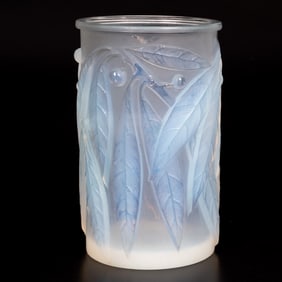 Rene Lalique Laurier 947 Opalescent Glass Vase