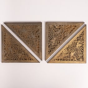 Tiffany Studios Pine Neele Gilt Bronze Desk Blotter Corners
