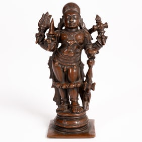 Indian Bronze Standing Vishnu Figure