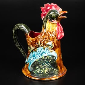 An Onnaing Majolica Cockerel Pitcher