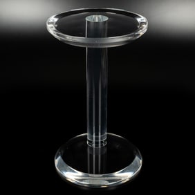 A Contemporary Clear Acrylic Pedestal Table