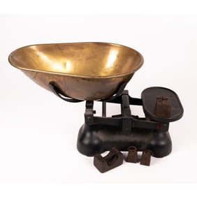 Victorian Cast Iron and Brass Scale