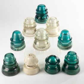 Ten Telegraph Insulators