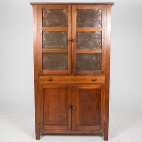 An American Punched Tin Paneled Pie Safe