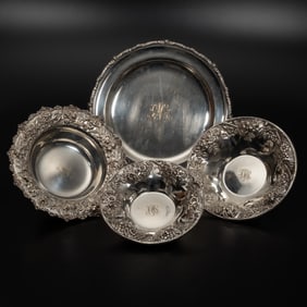 Four S. Kirk & Sons Sterling Silver Repousse Serving Bowls